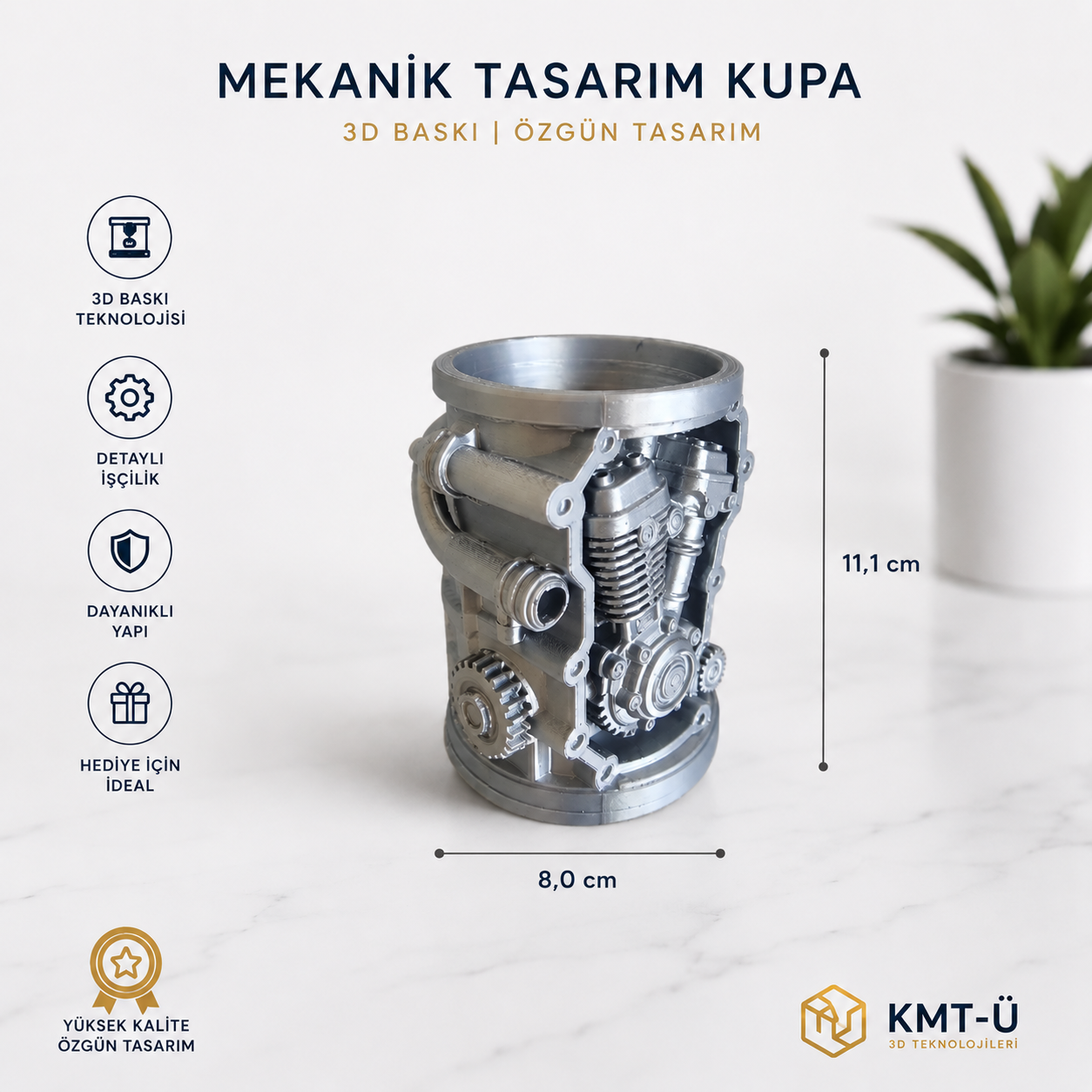 3D Baskı Motor Tasarımlı Kalemlik